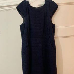 J. Crew Navy Blue Textured Dress